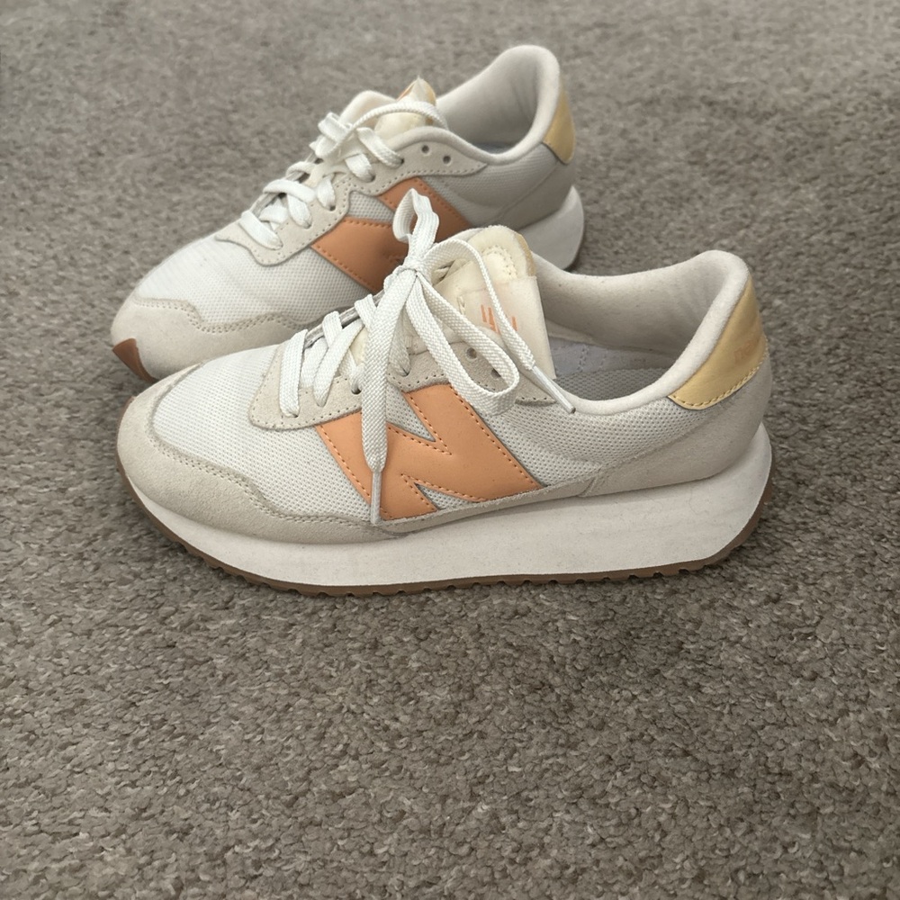 Women's Cream and Tan Sneakers